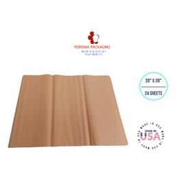 Tissue Paper Squares, Bulk 24 Sheets, Premium Gift Wrap and Art Supplies for Birthdays, Holidays, or Presents by Feronia packaging, Large 20 Inch x 26 Inch (Peach)