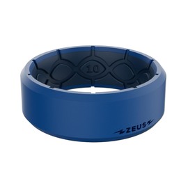 Groove Life Zeus Edge Pacific Anti Streatch Silicone Ring - Breathable Rubber Wedding Rings for Men, Unique Design, Comfort Fit Ring - Size 10