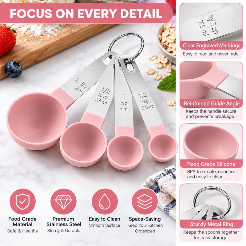 8-Piece Measuring Cups & Spoons Set for Cooking – Stackable