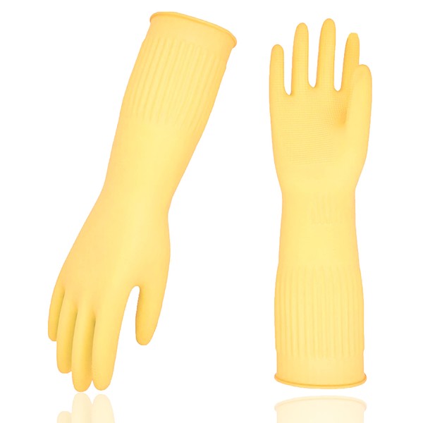 GQ Pro 3Pairs Reusable Household Gloves, Rubber Dishwashing Gloves, Kitchen Cleaning (M)