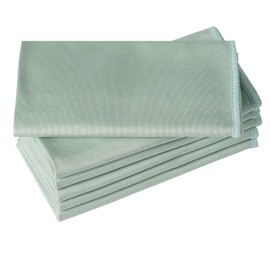 Puomue 6 Pack Microfiber Glass Cleaning Cloth, 16 Inch X 16 Inch, Lint Free Quickly Clean Window, Glasses, Windshields, Mirrors, and Stainless Steel, Green