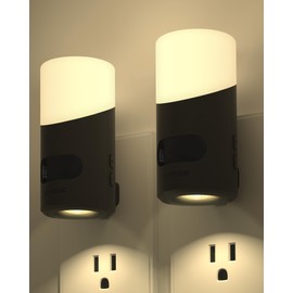 Lyridz LED Night Lights Plug into Wall, Motion Sensor Night Light Plug in, 1-150LM Dimmable Night Light Indoor for Hallway, Stairs, Bedroom, Garage, Bathroom, Toilet (2 Pack)