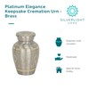 Platinum Elegance Keepsake Cremation Urn for Ashes, Brass, Silver Urn,