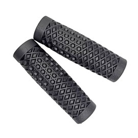 22mm /24mm Length 125mm Non-Piercing End Handlebar Grip Waffle Sole Classic Vintage Style (White White)