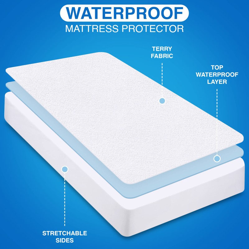 Utopia Bedding Waterproof Terry Top Mattress Protector Twin XL 200