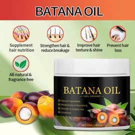 NAOLVE Batana Öl für Haare, Batana-Öl für Haarwachstum, Batana Oil Organic for Hair Growth, Verhindert Haarausfall und Spliss, Dickes Haar, Repariert Beschädigtes Haar, für Männer Frauen,100g