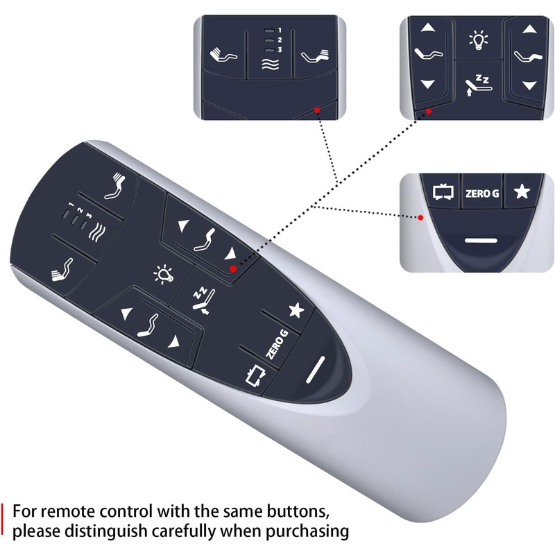 PZL New RF502A RF358A Replacement Remote Control for Tempur-Pedic Ergo