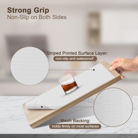 Non-Adhesive Drawer and Shelf Liner 17.5IN x 30FT，Non Slip Cabinet and Cupboard Liner, Kitchen Cabinet Liners for Shelves, Waterproof Drawer Shelf Liners for Cabinets/Bathroom Cupboard, White