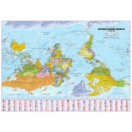 Upside Down World Political Map - 1:40m - Medium - Paper