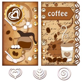 GLOBLELAND Coffee Page Cutting Dies for Card Making Album Inside Page Metal Die Cuts Cutting Dies Template DIY Scrapbooking Embossing Paper Album Craft Decor