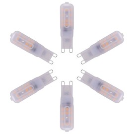 K JINGKELAI G9 Frosted LED Light Bulbs 2700K Warm White 22-SMD 5W Dimmable 550 Lumen G9 Bi Pin Base for Indoor Chandeliers Ceiling Lights,Pack of 6