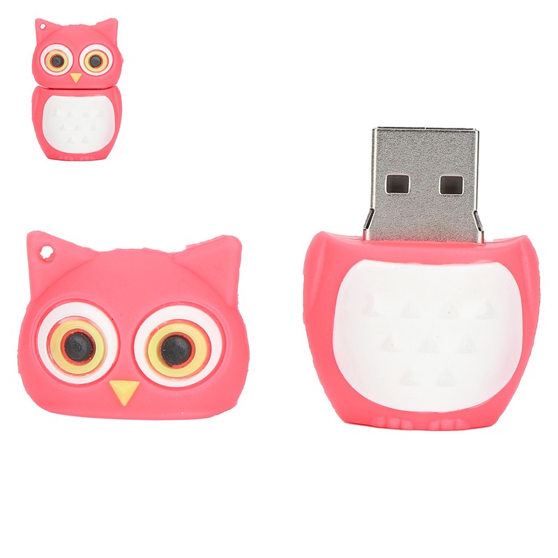 Cartoon U Disk Pink Owl Appearance High Speed Bulk Storage