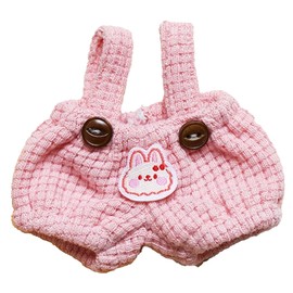 Colorful Overalls with Patches, 3.9 inches (10 cm), Sewing Clothes, Pink Kigurumi, Accessories, Putting Seeking Geek Seeking Doll, Mascot, Kpopdoll Costume