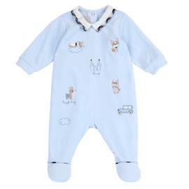 Chicco, Baby Romper with Comfortable Open Back and Knees with Buttons, Warm and Soft Chenille, Machine Washable, Baby Clothes 0-24 Months, New Baby Gift Idea, Bianco 1 m