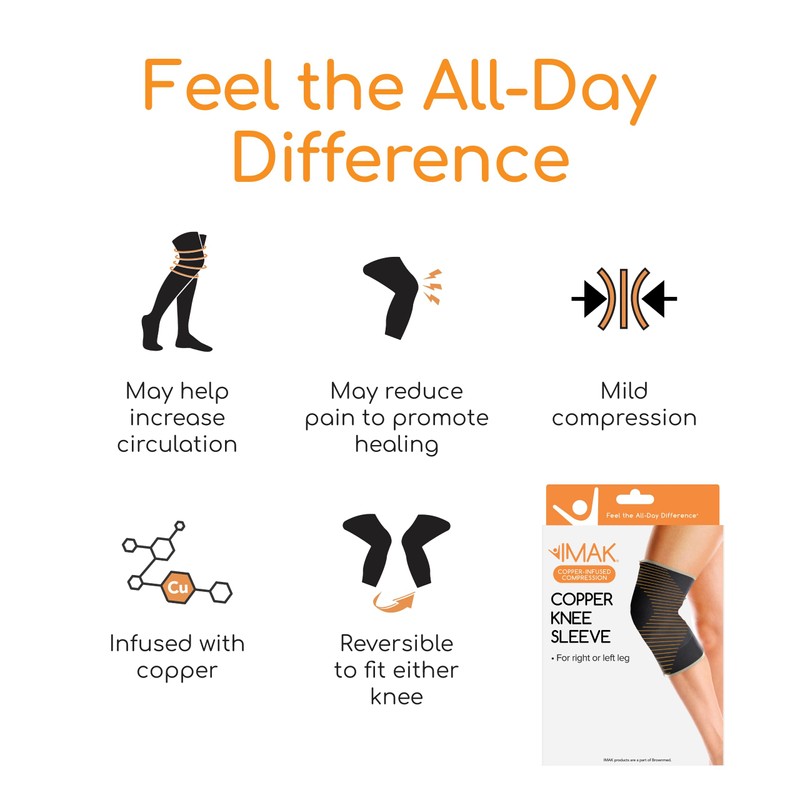 IMAK Brownmed Copper Infused Compression Knee Sleeve - Large