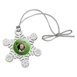 GRAPHICS & MORE William Bakespeare Shakespeare Getting Baked Funny Humor Metal Snowflake Christmas Tree Holiday Ornament