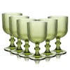 WeirdUncle Set of 6 Ribbed Wine Globet, 13oz, Origami Style,
