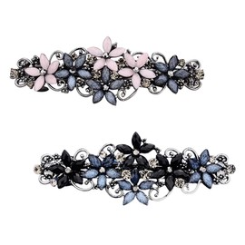 EIHI 2 Pack Hair Accessories Hair Clips Rhinestone Hair Clips Wedding Bridal Hair Clips Crystal Flower Hair Clips Rhinestone Hair Accessories Hair Clips for Women and Girls