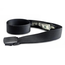 Travel Security Belt - Hidden Money Belt, Anti Theft Travel Belt (Black, 120CM)