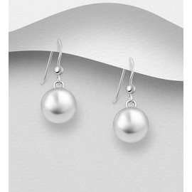 10MM Ball/Bead Sterling Silver Dangly Drop Hook Earrings 10mm