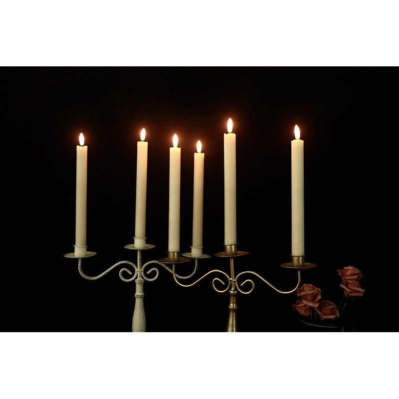 GenSwin Flameless Flickering Taper Candles with 2 Remote Controls and