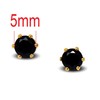 18ct Gold Filled Womens Stud Earrings with Black CZ Crystals