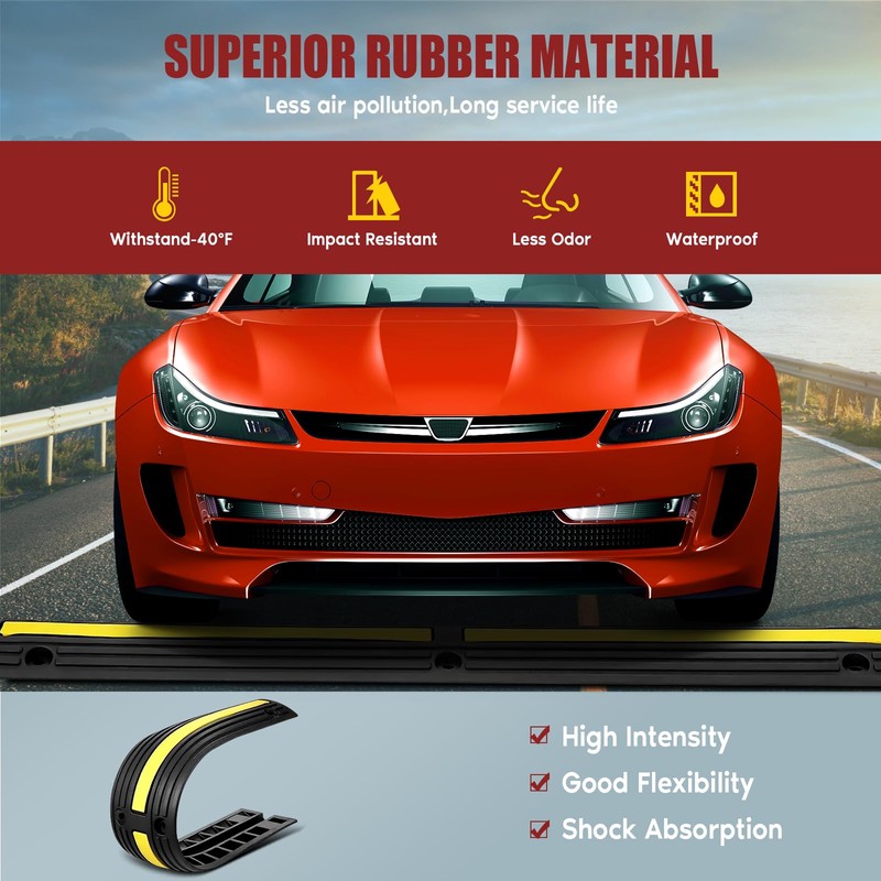 Floor Cord Cover, Heavy Duty 18000 lbs Loading Capacity, PVC
