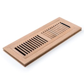 Homewell Red Oak Wood Floor Register, Flush Mount Vent with Damper, 4X14 Inch, Unfinished