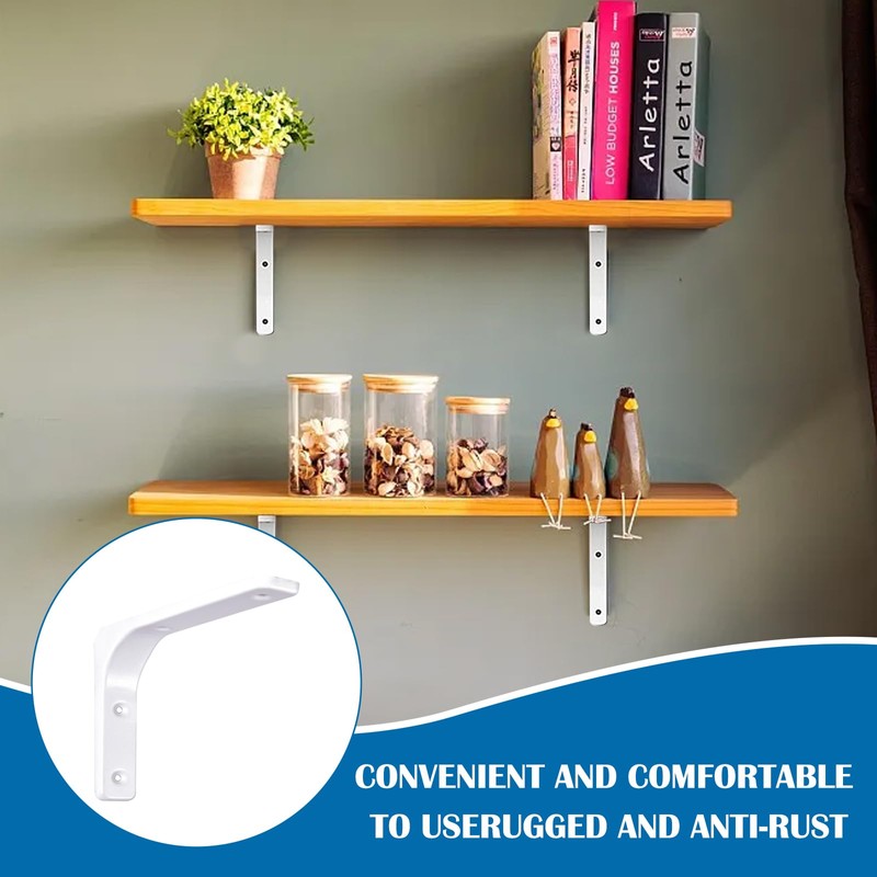 2 Pcs Shelf Wall Brackets Supports, 5.9inches/150mm Heavy Duty L