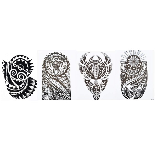 Tribal Tattoos Maori Design Tattoos 4 Sheets HB Set Men's Tattoos