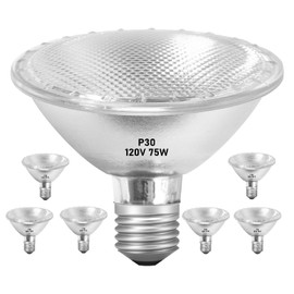 Jaenmsa Par30 75W Short Neck Halogen Flood Light Bulbs 120V, 75W Dimmable Short Indoor Flood Light Bulbs E26, 6Pcs Par30 Halogen Light Bulbs 2700K for 5-6in Recessed/Ceiling Can/Accent/Tracking Lights