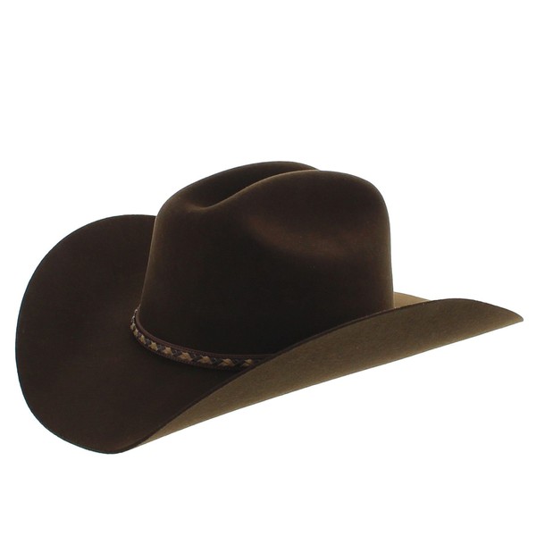 Justin Men's Plains 2X Wool Cowboy Hat Brown 7 1/8