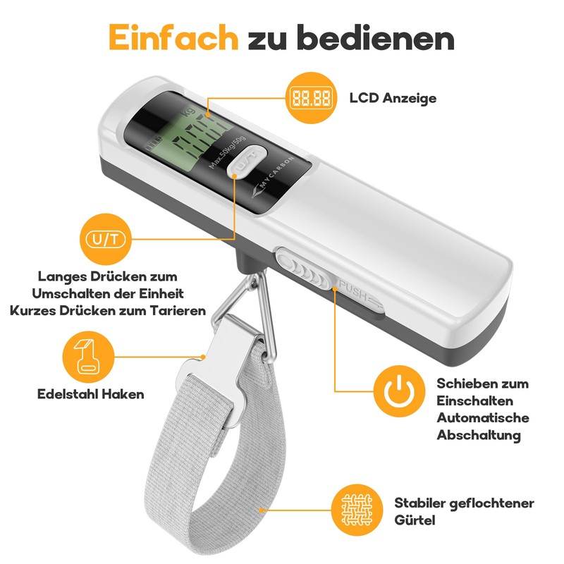 MYCARBON Electronic Luggage Scales White
