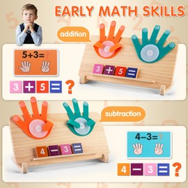 Montessori Toys for 3-5 Year Old, Double-Sided Educational Learning Math manipulatives Number Counting Blocks Toys for Kids, Preschool Math Games for Toddlers 3 4 5 Year Old, Boys Girls Birthday Gifts