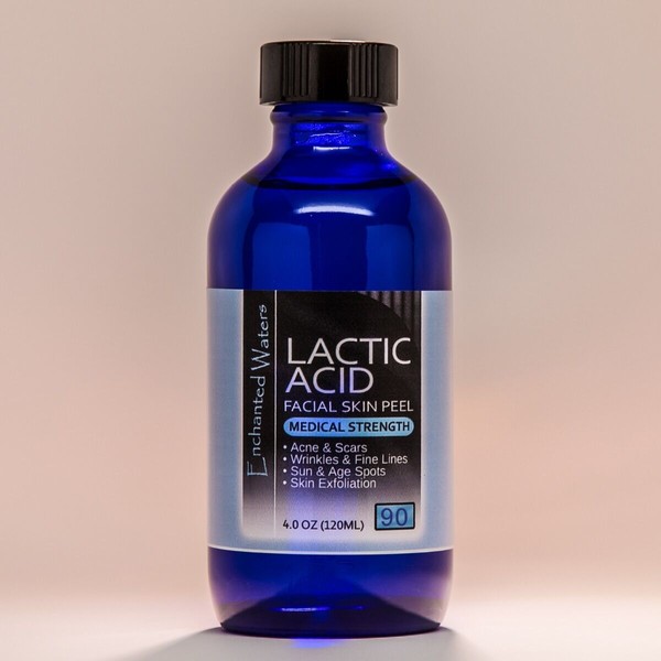 Enchanted Waters 4 oz LACTIC Acid Skin Peel- 90% - For: Acne, Scars, Wrinkles, Melasma, Age Spots