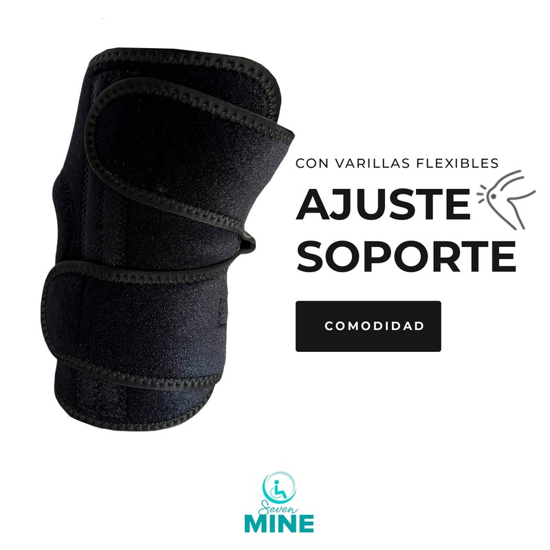 SEVEN MINE Rodillera Neopreno Con Varillas Laterales (Talla Universal, Centraje