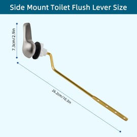 Hygie Rinse Metal Toilet Handle Replacement Kit Universal Side Mount Fit, Toilet Lever Compatible with American Standard/Glacier Bay/Gerber, Toilet Flush Handle with Flapper Chain, Brushed Nickel