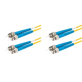 SpeedyFiberTX 2-Pack 300 Feet Duplex Singlemode ST/U to ST/U Fiber Patch Cable, Corning SMF-28 9/125um Ultra Optical Fiber, OS1/OS2 Compatible, Yellow LSZH Cable Jacket
