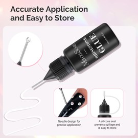 MelodySusie Nail Rhinestone Glue, Gel Nail Glue for Rhinestones for 3D Design Strong Adhesive Nail Gem Glue (2 * 0.42 Fl Oz Rhinestone Glue)