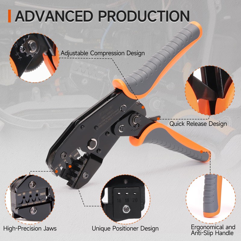 iCrimp Ratchet Deutsch Crimp Tool for DT Connector, Deutsch Open
