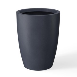 Kante 18.1" H Tall Round Concrete Planter for Outdoor Indoor, Modern Decorative Plant Pots with Drainage Hole & Rubber Plug for Home, Patio, Garden, Charcoal