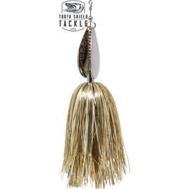 Tooth Shield Tackle Chubby Musky Bucktail (White Gold) Muskie Pike Double 9 Inline Spinner Musky Lures Baits Tackle