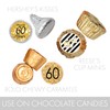 Black and Gold 60th Birthday Party Favor Stickers - 180