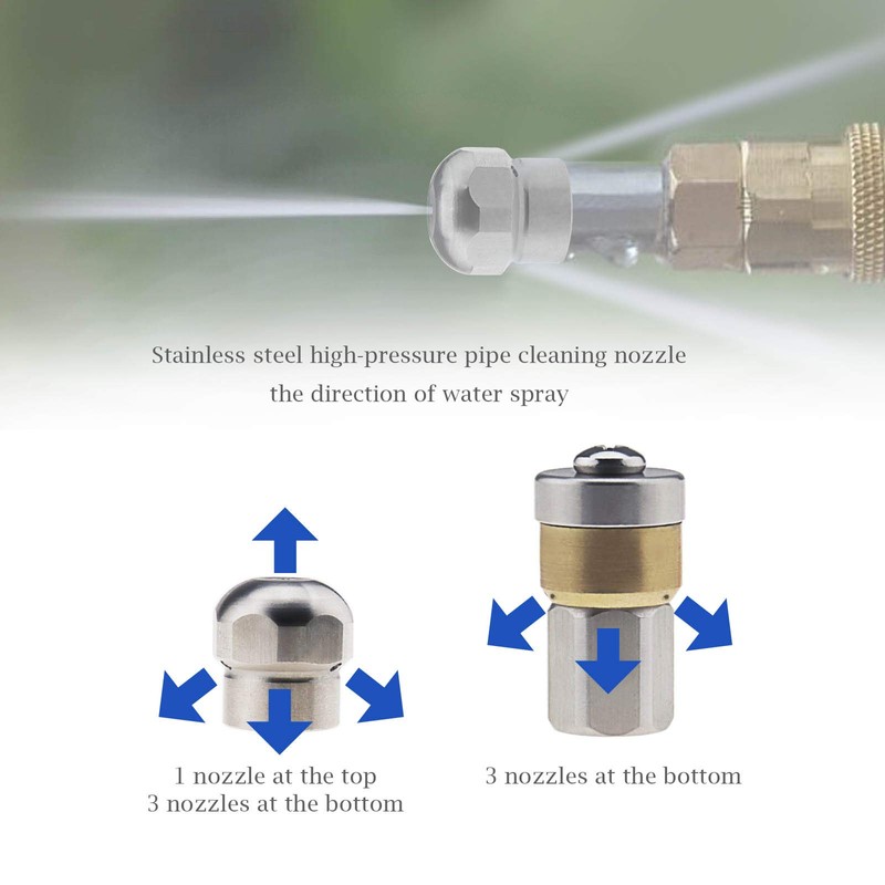 Be In Your Mind 2Pcs G1/8 Sewer Jet Nozzle, Fit