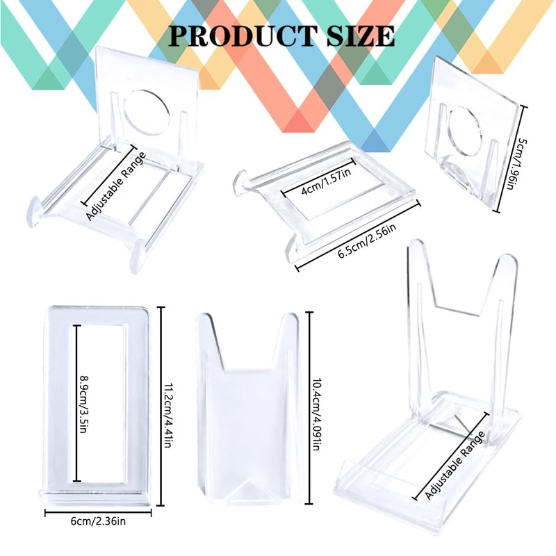 LUOLIPEYA 20 Sets Acrylic Plate Stands, Adjustable Display Holder Stands