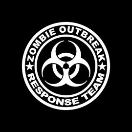 Zombie Outbreak Response Team Funny Makarios LLC |Cars Trucks Vans Walls Laptop MKR| White |5.5 x 5.5|MKR872