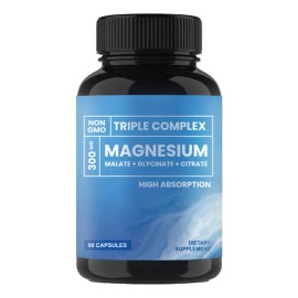 Magnesio Triple Quelado Alta Abs Non Gmo 90 Caps Veganas                                                                                              