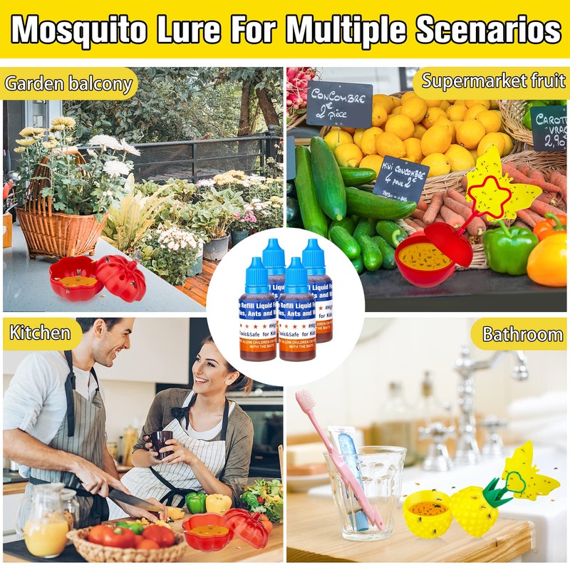 Fruit Fly Trap Refill Liquid,Indoor Fruit Fly Trap for Home