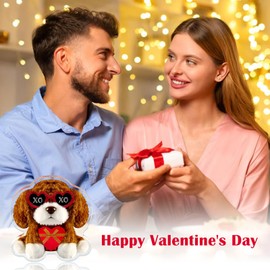 FLYAB Valentine's Day Gifts for Girlfriend - Hugs and kisses Dog Print Cute Gifts for Girlfriend from Boyfriend Birthday Anniversary Christmas Gifts for Wife Home Decoration Paperweight