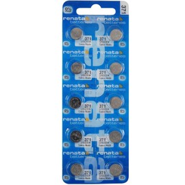 Renata 371 SR920SW Batteries - 1.55V Silver Oxide 371 Watch Battery (10 Count)